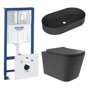 Комплект инсталляции GROHE Rapid SL 38775001 с унитазом Aqueduto MACIO Plus MACТ0240 и раковиной Aqueduto ESPIRAL ESP0240 (NW0474)