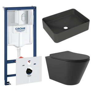 Комплект инсталляции GROHE Rapid SL NW0145/S с унитазом Aqueduto CONE CON0140 и раковиной Aqueduto ESPIRAL ESP0440 (NW0513)