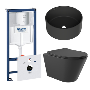 Комплект инсталляции GROHE Rapid SL NW0145/S с унитазом Aqueduto CONE CONT2140 и раковиной Aqueduto ESPIRAL D400 ESP0140 (NW0608)