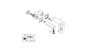 Внешняя часть смесителя для раковины GROHE Eurocube на 2 отверстия, S-Size, хром (19895000)