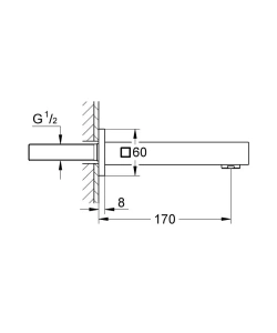 Излив для ванны GROHE Universal Cube, хром (13303000)