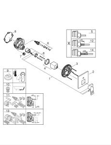 Душевая система GROHE Eurocube, с верхним душем Tempesta 250 Cube, хром (25239000)