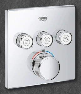 Внешняя часть термостата для душа GROHE Grohtherm SmartControl на 3 потребителя, хром (29126000)