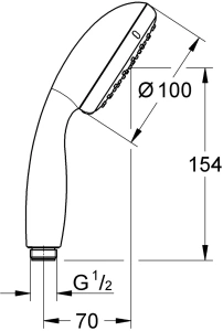 Ручной душ GROHE Vitalio Start, 2 режима, черный (279462430)