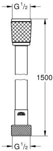 Душевой шланг GROHE VitalioFlex Trend 1500 мм, матовый черный (287412432)