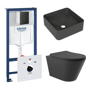 Комплект инсталляции GROHE Solido 38811KF0 с унитазом Aqueduto CONE CON0140 и раковиной Aqueduto ESPIRAL ESP0340 (NW0391)