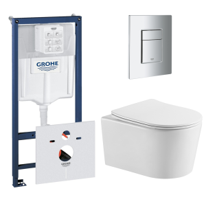 Комплект инсталляции GROHE 38775001 с унитазом Aquatek ОБЕРОН и сиденьем с микролифтом (NW0519)