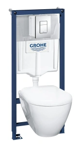 Комплект инсталляции GROHE Solido Perfect 4 в 1 с подвесным унитазом Lecico Serel и сиденьем (39186000)