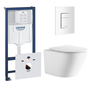 Комплект инсталляции GROHE 38772SH0 с унитазом Aquatek ЛИБЕРТИ и сиденьем с микролифтом (NW0531)