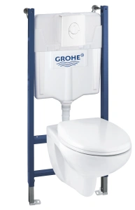 Комплект инсталляции GROHE Solido 4 в 1 с подвесным унитазом и сиденьем (39398000)