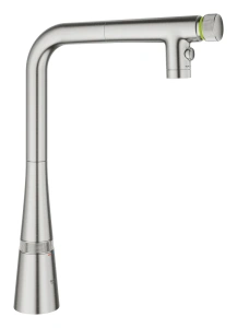 Смеситель для кухни GROHE Zedra SmartControl с вытяжным изливом 2jet, суперсталь (31886DC0)