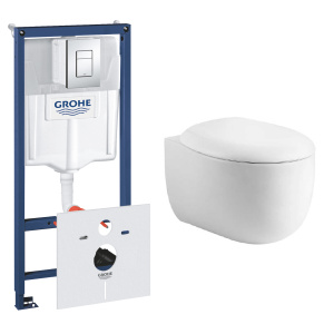 Комплект инсталляции GROHE 38775001 с унитазом Aquatek АЛЬТАИР и сиденьем с микролифтом (NW0149/S)