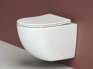 Подвесной унитаз Ceramicanova Форма безободковый, белый (CN3009)