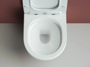 Подвесной унитаз Ceramicanova Форма безободковый, белый (CN3009)