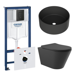 Комплект инсталляции GROHE Solido 38811KF0 с унитазом Aqueduto CONE CONT2140 и раковиной Aqueduto ESPIRAL D400 ESP0140 (NW0596)