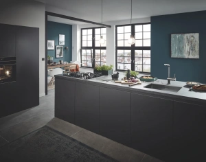 Смеситель для кухни GROHE Minta с поворотным L-изливом, темный графит глянец (31375A00)