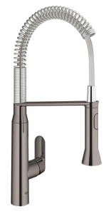 Смеситель для кухни GROHE K7 профессиональный, уменьшенный вариант, темный графит глянец (31379A00)