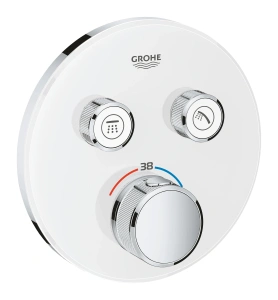 Внешняя часть термостата для ванны и душа GROHE Grohtherm SmartControl на 2 потребителя, круглая, белая луна (29151LS0)