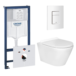 Комплект инсталляции GROHE 38772SH0 с унитазом Aquatek АЛЬФА и сиденьем с микролифтом (NW0198)