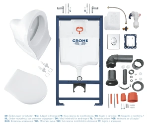 Комплект инсталляции GROHE Solido Perfect 4 в 1 с подвесным унитазом Lecico Perth и сиденьем (39192000)