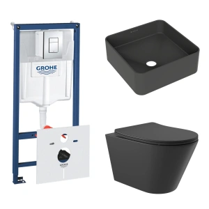 Комплект инсталляции GROHE Rapid SL 38775001 с унитазом Aqueduto CONE CON0140 и раковиной Aqueduto ESPIRAL ESP0340 (NW0390)