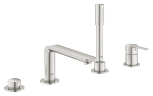 Смеситель для ванны GROHE Lineare на 4 отверстия, на край ванны, суперсталь (19577DC1)