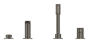 Смеситель для ванны GROHE Lineare на 4 отверстия, на край ванны, темный графит матовый (19577AL1)