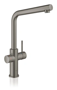 Комплект для кухни GROHE Red Duo II с бойлером M-size, смеситель с L-образным изливом, темный графит матовый (30327AL1)