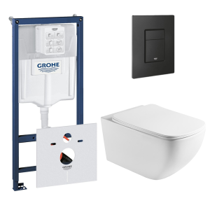 Комплект инсталляции GROHE Solido 38811KF0 с унитазом Aquatek МЕДЕЯ AQ1537T-00 и сиденьем с микролифтом (NW0348)