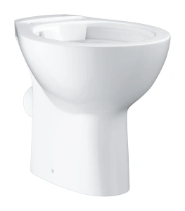 Унитаз напольный безободковый GROHE Bau Ceramic горизонтальный выпуск (без сиденья), альпин-белый (39430000)