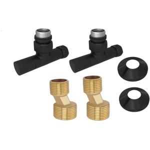 Комплект фитингов для подключения полотенцесушителя Aquatek, черный муар AQ 1020BL