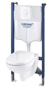 Комплект инсталляции GROHE Solido 4 в 1 с подвесным унитазом и сиденьем (39398000)