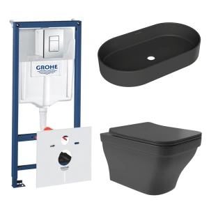 Комплект инсталляции GROHE Rapid SL 38775001 с унитазом Aqueduto ESTETA EST0140 и раковиной Aqueduto ESPIRAL ESP0240 (NW0450)