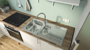 Мойка GROHE K200 60-S 96.5/50 1.5 оборачиваемая с корзинчатым вентилем, нержавеющая сталь (31564SD1)