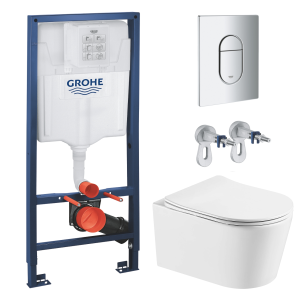Комплект инсталляции GROHE Rapid SL NW0145/S с унитазом Aquatek ОБЕРОН AQ1365T-00 и сиденьем с микролифтом (NW0249)
