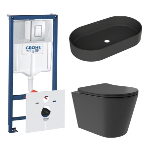 Комплект инсталляции GROHE Rapid SL 38775001 с унитазом Aqueduto CONE Plus CONT0240 и раковиной Aqueduto ESPIRAL ESP0240 (NW0454)