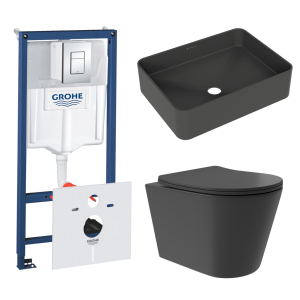 Комплект инсталляции GROHE Rapid SL 38775001 с унитазом Aqueduto CONE Plus CONT0240 и раковиной Aqueduto ESPIRAL ESP0440 (NW0494)
