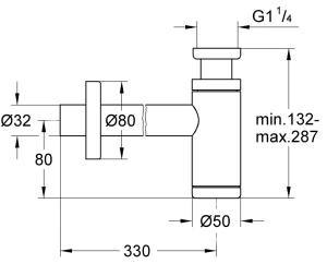 Сифон для раковины GROHE 1 1/4", фантомный черный (29509KF0)