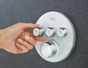 Внешняя часть термостата для душа GROHE Grohtherm SmartControl на 3 потребителя, белая луна (29904LS0)