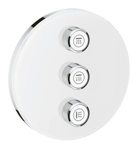 Внешняя часть переключателя потоков GROHE Grohtherm SmartControl на 3 положения, круглая, белая луна (29152LS0)