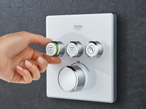 Внешняя часть термостата для душа GROHE Grohtherm SmartControl на 3 потребителя, белая луна (29157LS0)