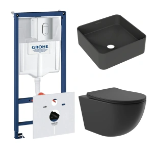 Комплект инсталляции GROHE Rapid SL NW0145/S с унитазом Aqueduto OVO OVO0140 и раковиной Aqueduto ESPIRAL ESP0340 (NW0385)