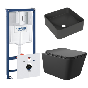Комплект инсталляции GROHE Rapid SL NW0145/S с унитазом Aqueduto MACIO MACT2140 и раковиной Aqueduto ESPIRAL ESP0340 (NW0585)