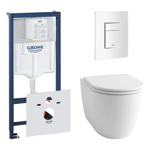 Комплект инсталляции GROHE Rapid SL 38772SH0 с унитазом GROHE Clova Ceramic Oval и сиденьем с микролифтом (NW0665)
