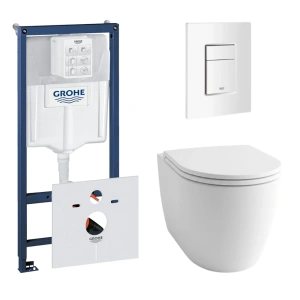 Комплект инсталляции GROHE Rapid SL 38772SH0 с унитазом GROHE Clova Ceramic Oval и сиденьем с микролифтом (NW0665)