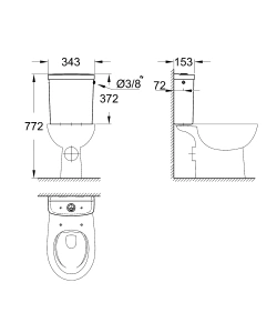 Смывной бачок для унитаза GROHE Bau Ceramic, альпин-белый (39437000)