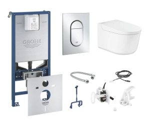 Набор унитаз-биде GROHE Sensia Pro с панелью смыва, системой инсталляции и комплектом для автоматического смыва (120170)