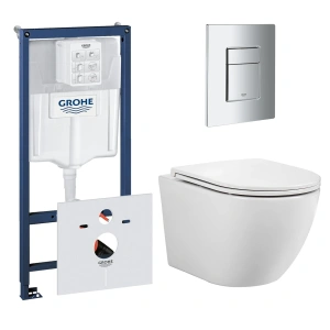 Комплект инсталляции GROHE 38775001 с унитазом Aquatek ЕВРОПА и сиденьем с микролифтом (NW0148)