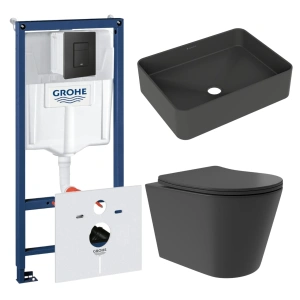 Комплект инсталляции GROHE Solido 38811KF0 с унитазом Aqueduto CONE Plus CONT0240 и раковиной Aqueduto ESPIRAL ESP0440 (NW0495)