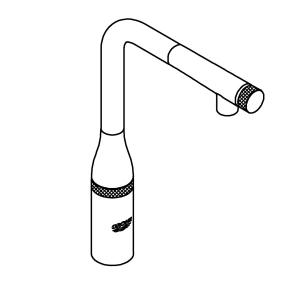 Смеситель для кухни GROHE Essence SmartControl с вытяжным изливом, никель матовый (31615EN0)